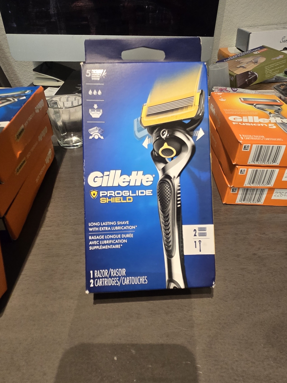 Gillette ProGlide Shield Men's Razor with Yellow Trim - 1 Razor + 2 Cartridges